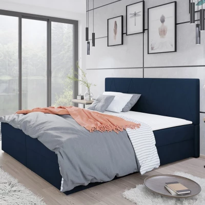 Americká manželská posteľ 180x200 BALJA 3 - modrá + topper ZDARMA