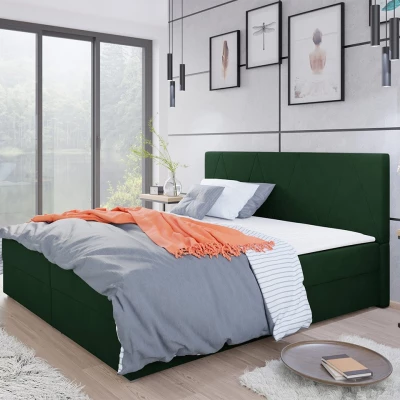 Americká manželská posteľ 160x200 BALJA 3 - zelená + topper ZDARMA