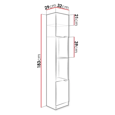 Úzky regál MAR - dub sonoma