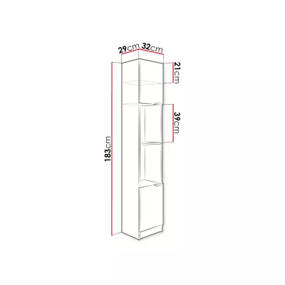 Úzky regál MAR - dub sonoma