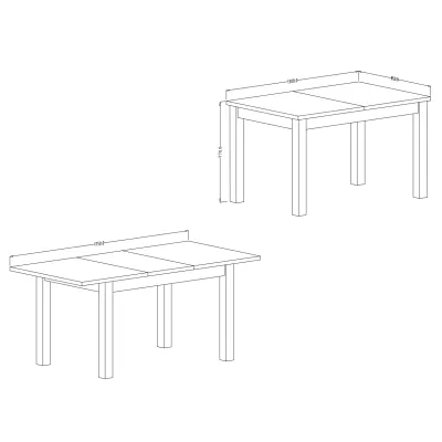 Rozkladací jedálenský stôl OKAL - 130-175 cm, appenzelský smrek / čierny