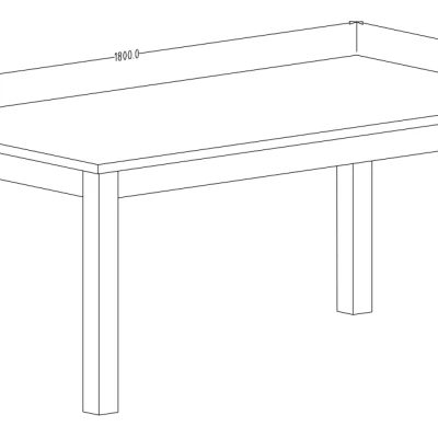 Jedálenský stôl OKAL - 180 cm, appenzelský smrek / čierny