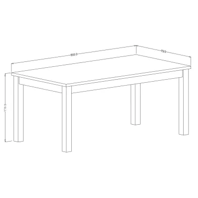 Jedálenský stôl OKAL - 180 cm, appenzelský smrek / čierny