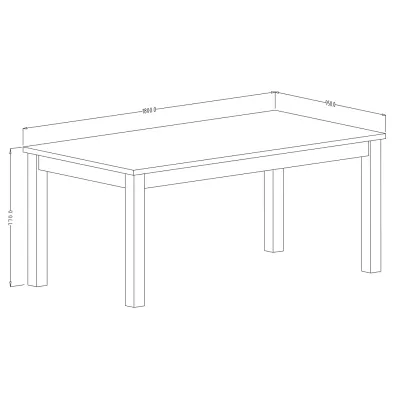Jedálenský stôl OKAL - 180 cm, okapi orech / čierny
