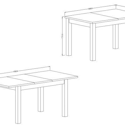 Rozkladací jedálenský stôl OKAL - 130-175 cm, okapi orech / čierny