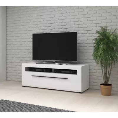 Malý televízny stolík so šuplíkmi IVA - biely