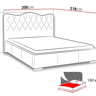 Čalúnená manželská posteľ 180x200 SALVADORA - čierna ekokoža