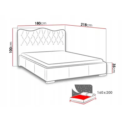 Čalúnená manželská posteľ 160x200 SALVADORA - šedobéžová