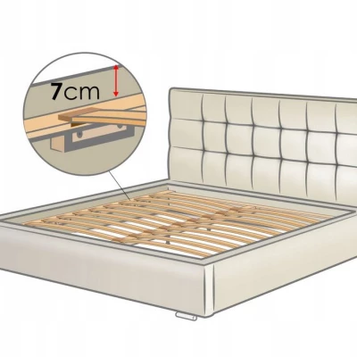 Čalúnená manželská posteľ 140x200 SALVADORA - šedobéžová