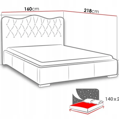 Čalúnená manželská posteľ 140x200 SALVADORA - červená