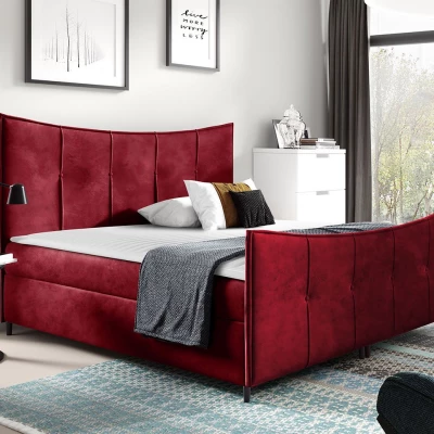 Hotelová dvojlôžková posteľ 180x200 MORISA - červená + topper ZDARMA