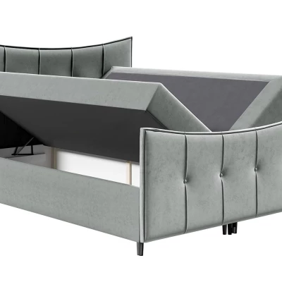 Hotelová dvojlôžková posteľ 200x200 MORISA - šedá + topper ZDARMA