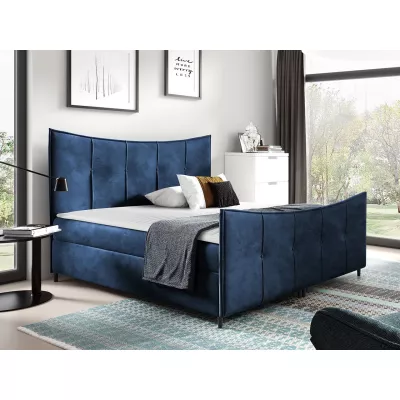 Hotelová dvojlôžková posteľ 140x200 MORISA - modrá + topper ZDARMA