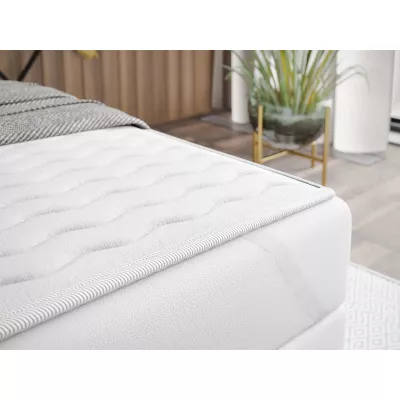 Boxspringová manželská posteľ 180x200 REYA - šedá ekokoža + topper ZDARMA