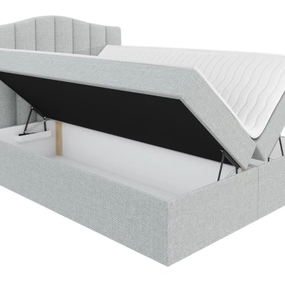 Boxspringová manželská posteľ 160x200 REYA - biela ekokoža + topper ZDARMA
