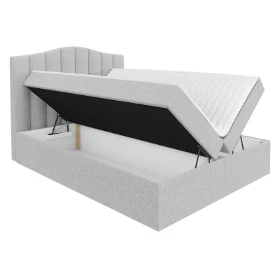 Boxspringová jednolôžková posteľ 120x200 REYA - čierna ekokoža + topper ZDARMA