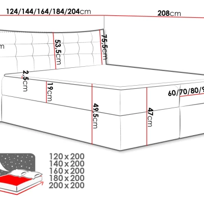 Hotelová dvojlôžková posteľ 180x200 PONCE - béžová + topper ZDARMA