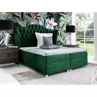 Boxspringová manželská posteľ 160x200 TERCERO - zelená + topper ZDARMA