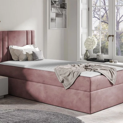 Americká jednolôžková posteľ 90x200 VITORIA MINI - ružová, pravé prevedenie + topper ZDARMA