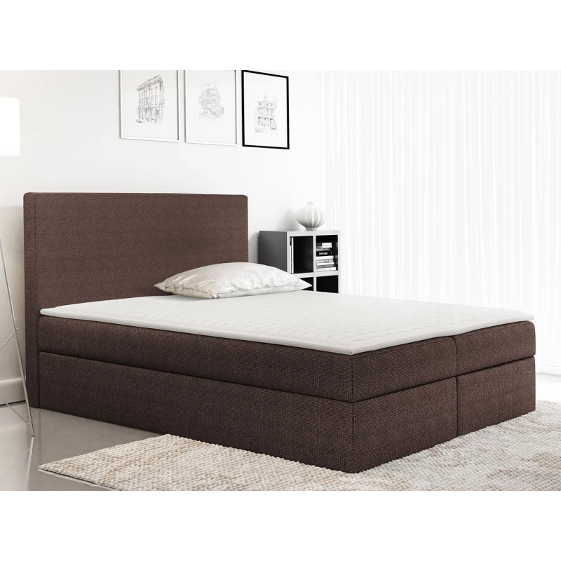 Kontinentálna dvojlôžková posteľ 200x200 MARICELA - hnedá + topper ZDARMA