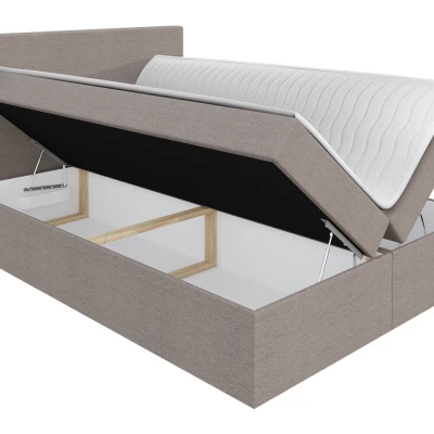 Kontinentálna dvojlôžková posteľ 160x200 MARICELA - svetlá šedá + topper ZDARMA