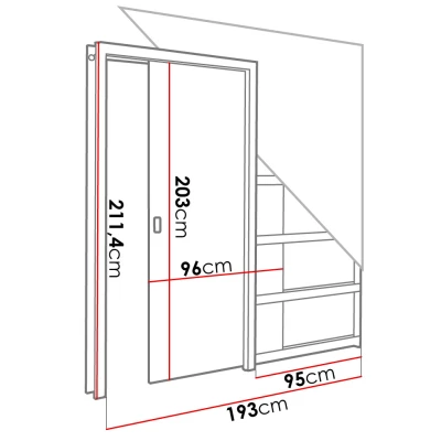 Posuvné dvere do puzdra SALMA - 90 cm, jaseň tmavý