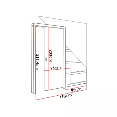 Posuvné dvere do puzdra SALMA - 90 cm, antracitové