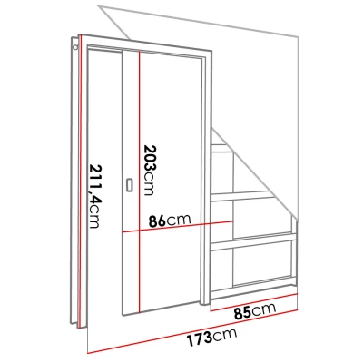 Posuvné dvere do puzdra SALMA - 80 cm, biele