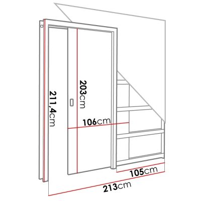 Posuvné dvere do puzdra SALMA - 100 cm, jaseň tmavý