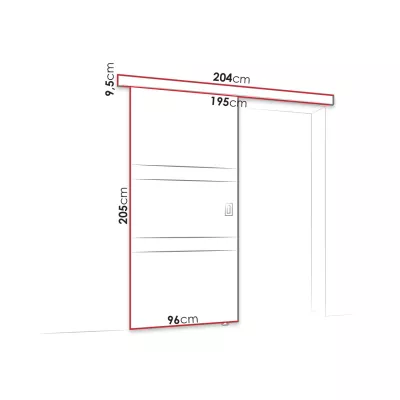 Posuvné interiérové dvere so zrkadlom OLIVERIO - 90 cm, dub sonoma