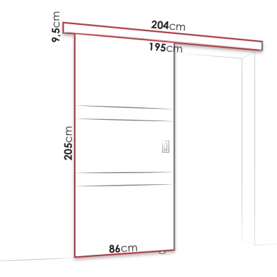 Posuvné interiérové dvere so zrkadlom OLIVERIO - 80 cm, jaseň