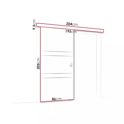 Posuvné interiérové dvere so zrkadlom OLIVERIO - 80 cm, jaseň