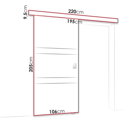 Posuvné interiérové dvere so zrkadlom OLIVERIO - 100 cm, dub sonoma