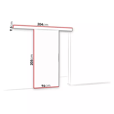 Posuvné interiérové dvere so zrkadlom PALMIRA - 90 cm, biele