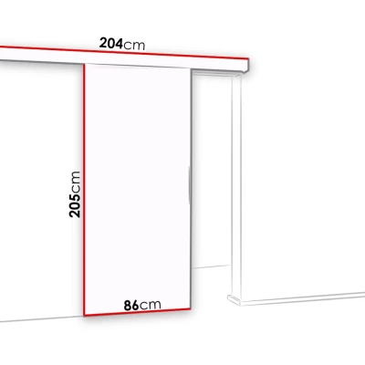 Posuvné interiérové dvere so zrkadlom PALMIRA - 80 cm, biele