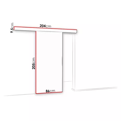 Posuvné interiérové dvere so zrkadlom PALMIRA - 80 cm, biele