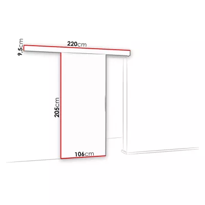 Posuvné interiérové dvere so zrkadlom PALMIRA - 100 cm, biele