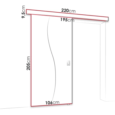 Posuvné interiérové dvere so zrkadlom MELCHOR - 100 cm, biele