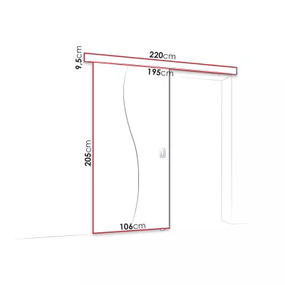 Posuvné interiérové dvere so zrkadlom MELCHOR - 100 cm, jaseň tmavý