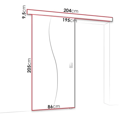 Posuvné interiérové dvere so zrkadlom MELCHOR - 80 cm, biele