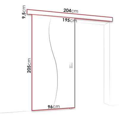 Posuvné interiérové dvere so zrkadlom MELCHOR - 90 cm, jaseň tmavý