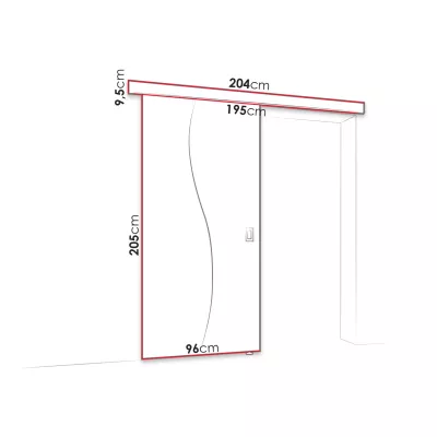 Posuvné interiérové dvere so zrkadlom MELCHOR - 90 cm, dub sonoma