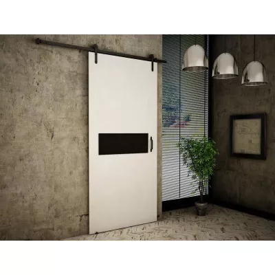 Posuvné interiérové dvere XAVIER 3 - 90 cm, čierne / biele