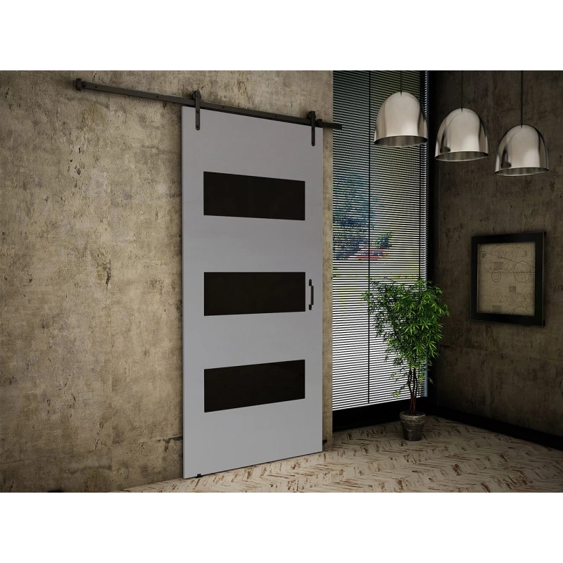 Posuvné interiérové dvere XAVIER 2 - 80 cm, čierne / antracitové