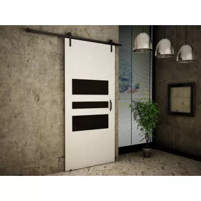 Posuvné interiérové dvere XAVIER 1 - 80 cm, čierne / biele
