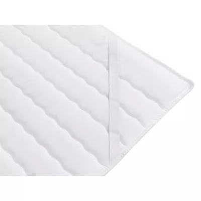 Boxspringová jednolôžková posteľ 90x200 ROCIO 3 - biela ekokoža / hnedá 2, pravé prevedenie + topper ZDARMA
