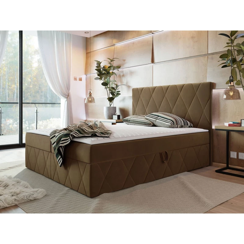 Hotelová manželská posteľ 180x200 PALMA - hnedá + topper ZDARMA