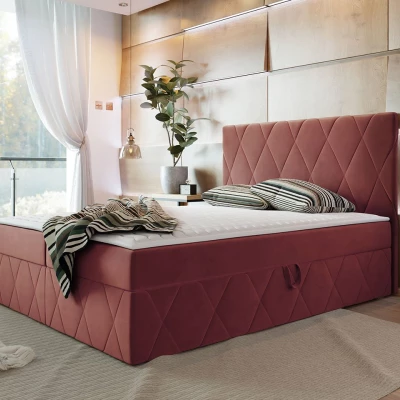 Hotelová manželská posteľ 180x200 PALMA - ružová + topper ZDARMA