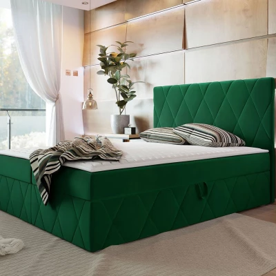 Hotelová manželská posteľ 180x200 PALMA - zelená + topper ZDARMA