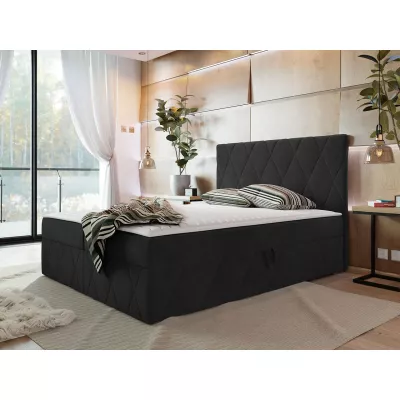 Hotelová manželská posteľ 180x200 PALMA - čierna + topper ZDARMA